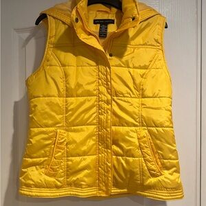 New York & Company Yellow Puffer Vest